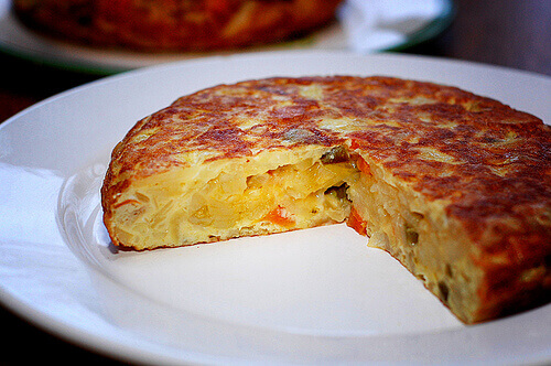 frittata sul piatto