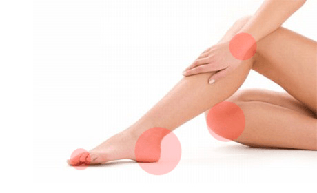 gamba e braccio femminile con evidenziate le articolazioni