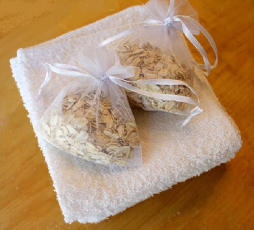 sacchetti all'avena e asciugamano