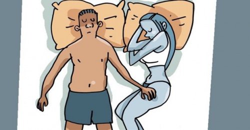 Coppia dorme con piedi incrociati