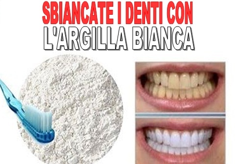 Argilla per sbiancare i denti