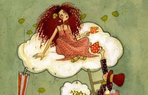 Disegno bambina con capelli ricci