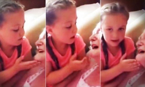 bambina canta per bisnonna malata di demenza