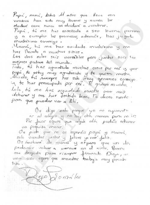 lettera d'addio originale