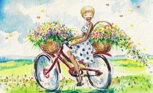 Ragazza-felice-in-bicicletta