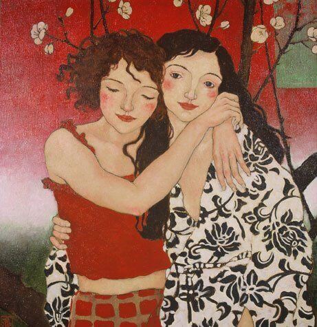 amiche che si abbracciano