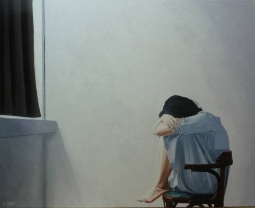 lutto donna che piange