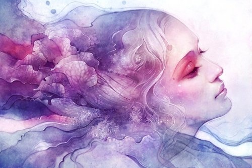 Disegno di donna malinconica