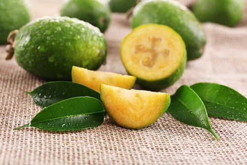 frutti e foglie di guava