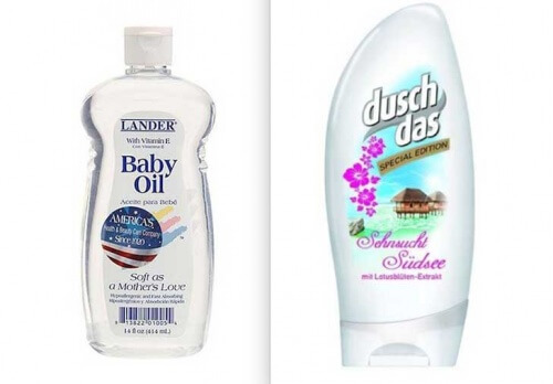 olio per bambini e bagnoschiuma