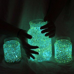 Barattoli fluorescenti contenitore luminoso