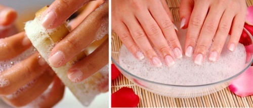 Pulire le unghie prima della manicure 