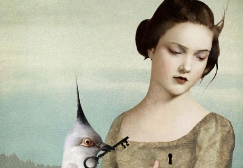 donna con serratura nel petto la menzogna