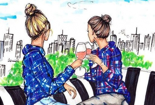 bere vino con una sorella