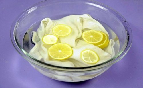 bacinella vestiti fette di limone agrumi