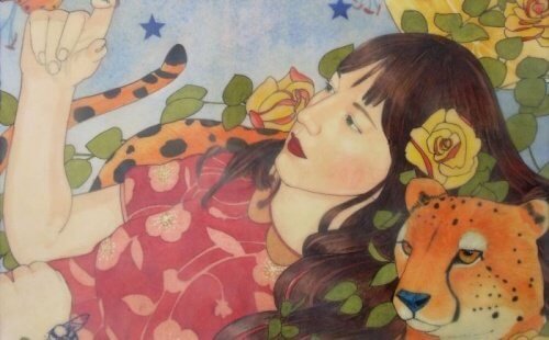 donna con ghepardo persone diverse