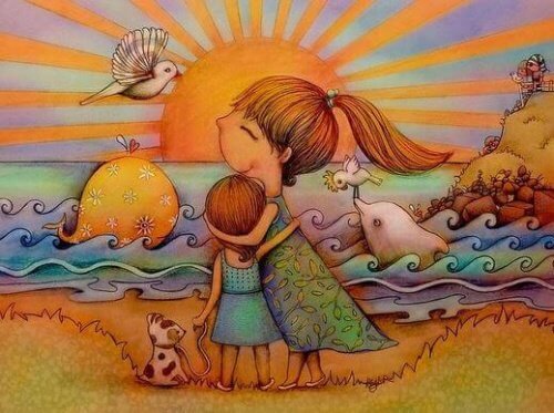 il miglior abbraccio tra mamma figlia