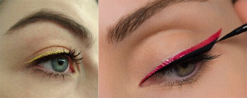 due esempi di eyeliner colorato