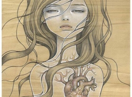 ragazza con cuore spezzato