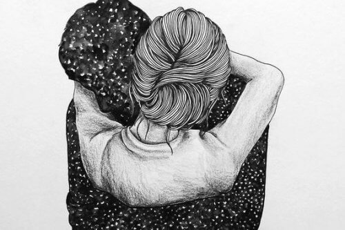 disegno abbracci uomo e donna