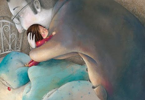 abbracci e baci padre e figlia