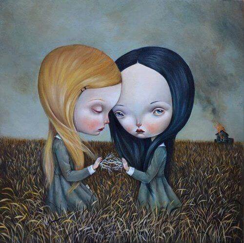 bambine tristi e sole nel campo carenze affettive