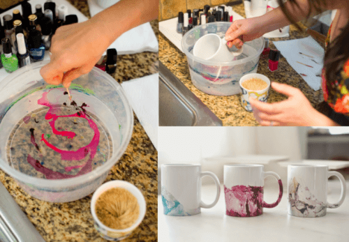 Decorare le tazze con lo smalto