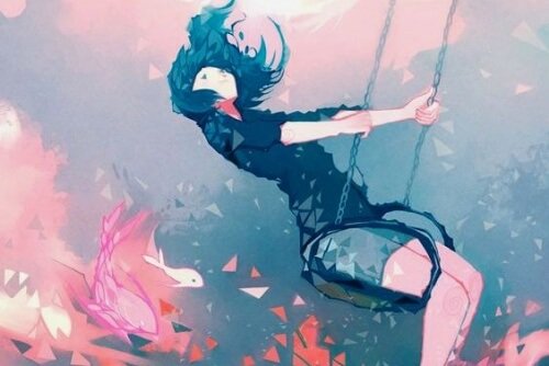 ragazza sull'altalena ricominciare