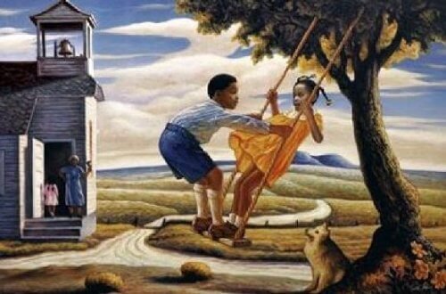 Fidanzatini sull'altalena