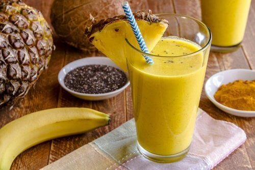 frullato di banana e cocco