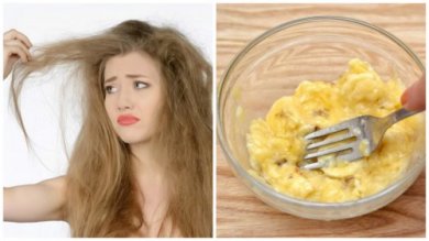 Maschera alla banana e limone per capelli secchi