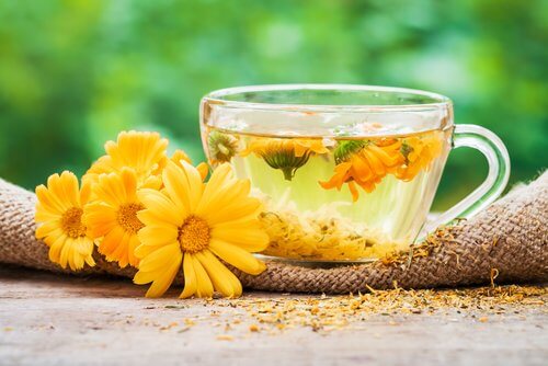 Infuso di calendula e fiori