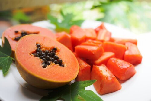 Papaya a pezzi