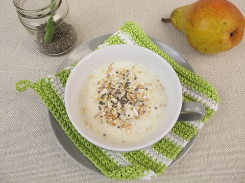 Frullato pera, zenzero e avena