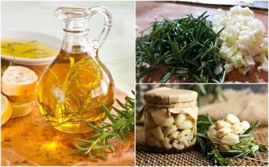 Olio aromatizzato all'aglio e rosmarino