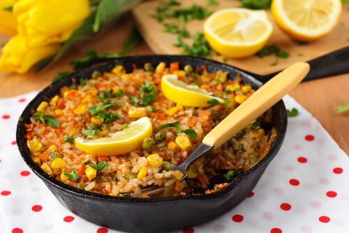 Paella vegetariana