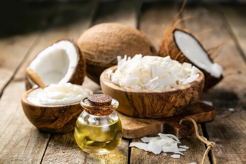 Olio di cocco a caldo