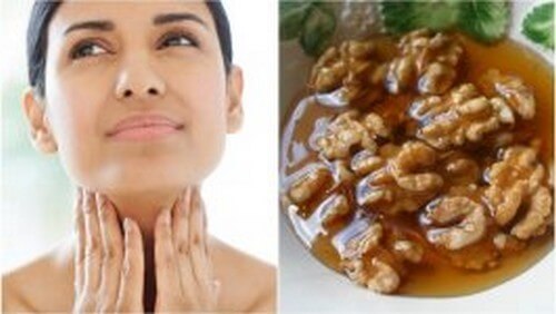 Salute della tiroide: trattamento a base di miele e noci