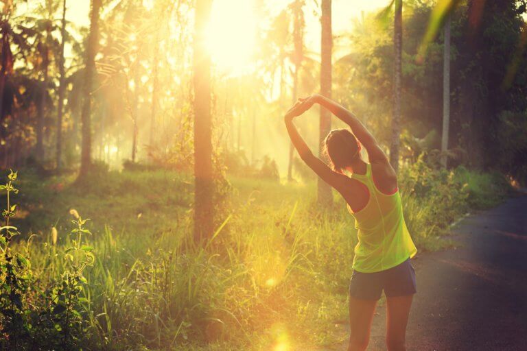 Stretching nel parco