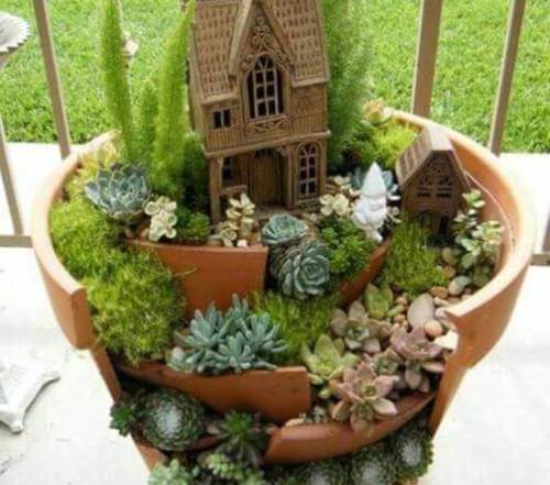 Mini giardino decorare i vasi
