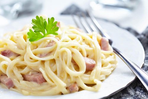 Spaghetti alla carbonara.