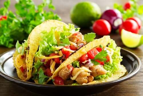 Tacos vegani con la soia