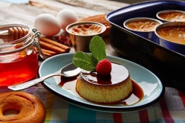 Crème caramel a basso contenuto calorico