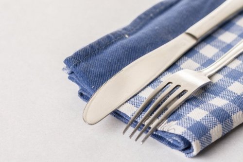 Portaposate fatto a mano con gli strofinacci da cucina