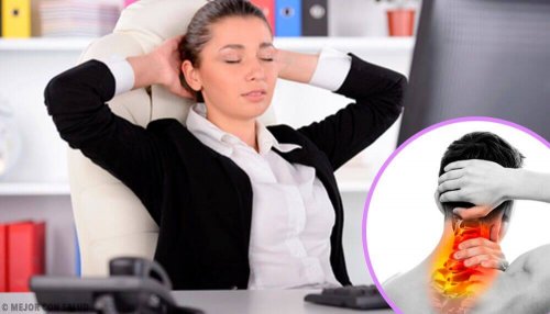 Donna con contrattura cervicale