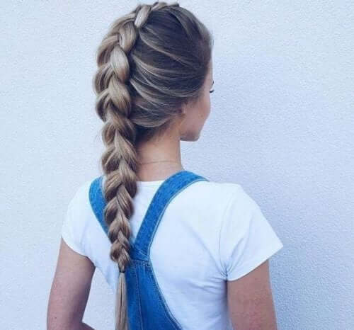 Coda di cavallo con treccia