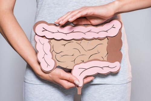 Come prendersi cura della salute intestinale, donna e disegno dell'intestino