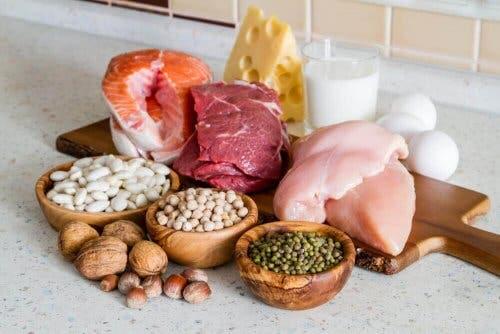 Carni, legumi, latticini e frutta secca.