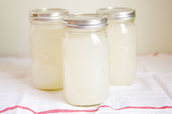 Barattoli con acqua di kefir