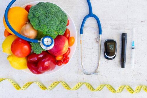 Frutta e verdura e strumenti per il controllo del diabete